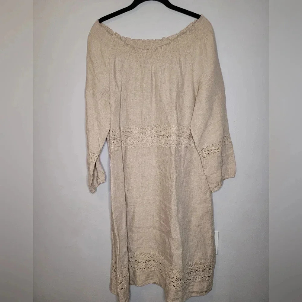 J. Jill Cream Boho Peasant Midi Dress - Picture 2 of 8